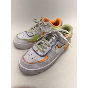 Nike Air Force 1 Shadow Multi-Color White Orange Lime DX3718-100 Womens Size 7